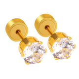 12 pair 3-5mm steel color/gold/rose gold pat plug earrings