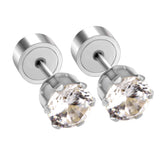 12 pair 3-5mm steel color/gold/rose gold pat plug earrings