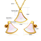 Gold/Steel Scalloped Surface Adhesive + Scalloped Shells Jewelry Set