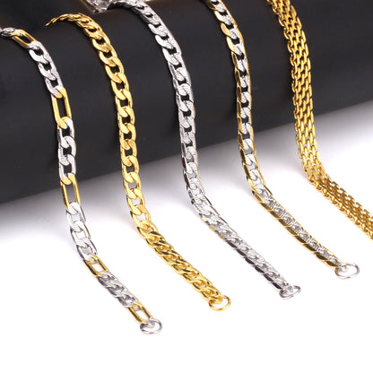 Fashion 6mm & 8mm &10mm Mixed Color & Gold & Steel Color Long Necklace DIY Matching Chain asonjewelry