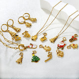 16*20mm Drip-Style Santa Claus 7mm Spring Clasp Accessory Gold asonjewelry