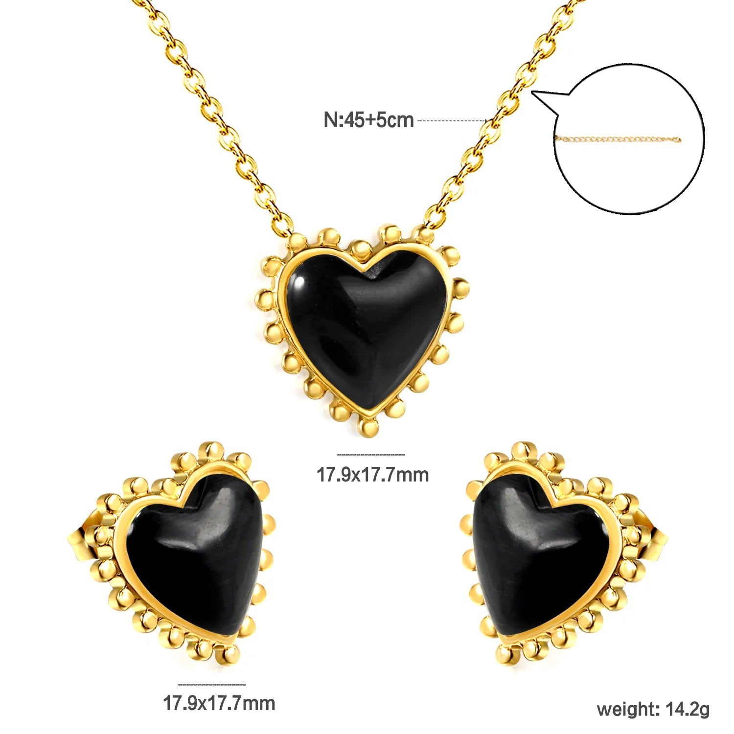 17.9*17.7mm Loose Beads Edged Heart with Green Cat's Eye Stones Set asonjewelry