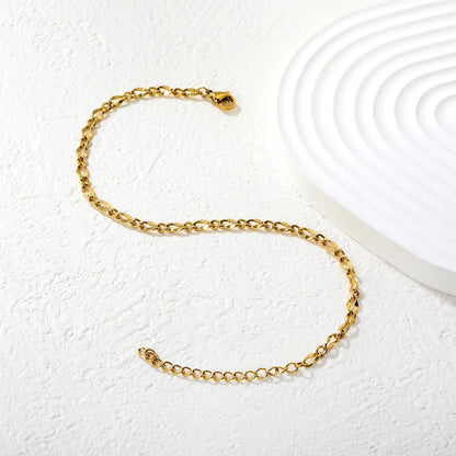 Chic Gold Anklet 3.5mm Cross Lip Chain, 20+5cm Adjustable Length Hypoallergenic Foot Jewelry for Women Perfect for Beach Vacation and Daily Wear asonjewelry