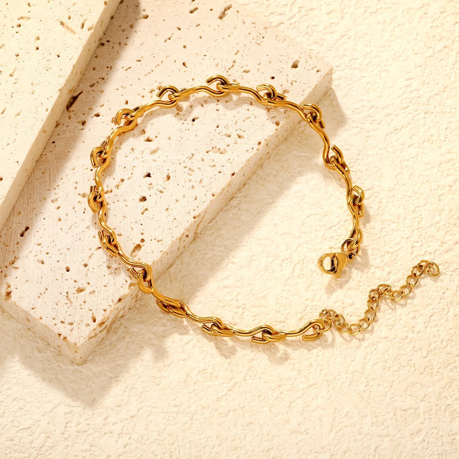 1.6 x 5mm Wire Gold Anklet, 20+5cm Adjustable Length Hypoallergenic Link Chain Anklet for Women Perfect for Daily Wear and Beach Vacation asonjewelry