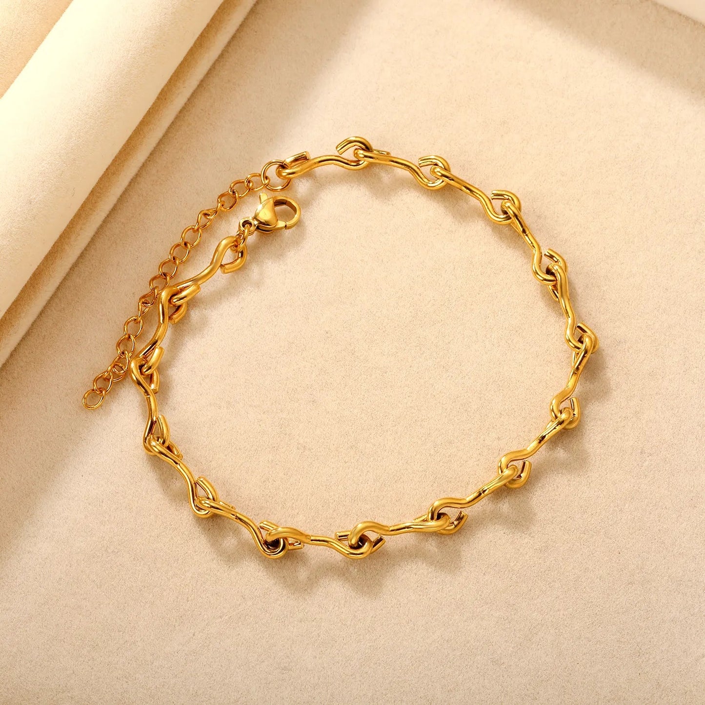 1.6 x 5mm Wire Gold Anklet, 20+5cm Adjustable Length Hypoallergenic Link Chain Anklet for Women Perfect for Daily Wear and Beach Vacation asonjewelry