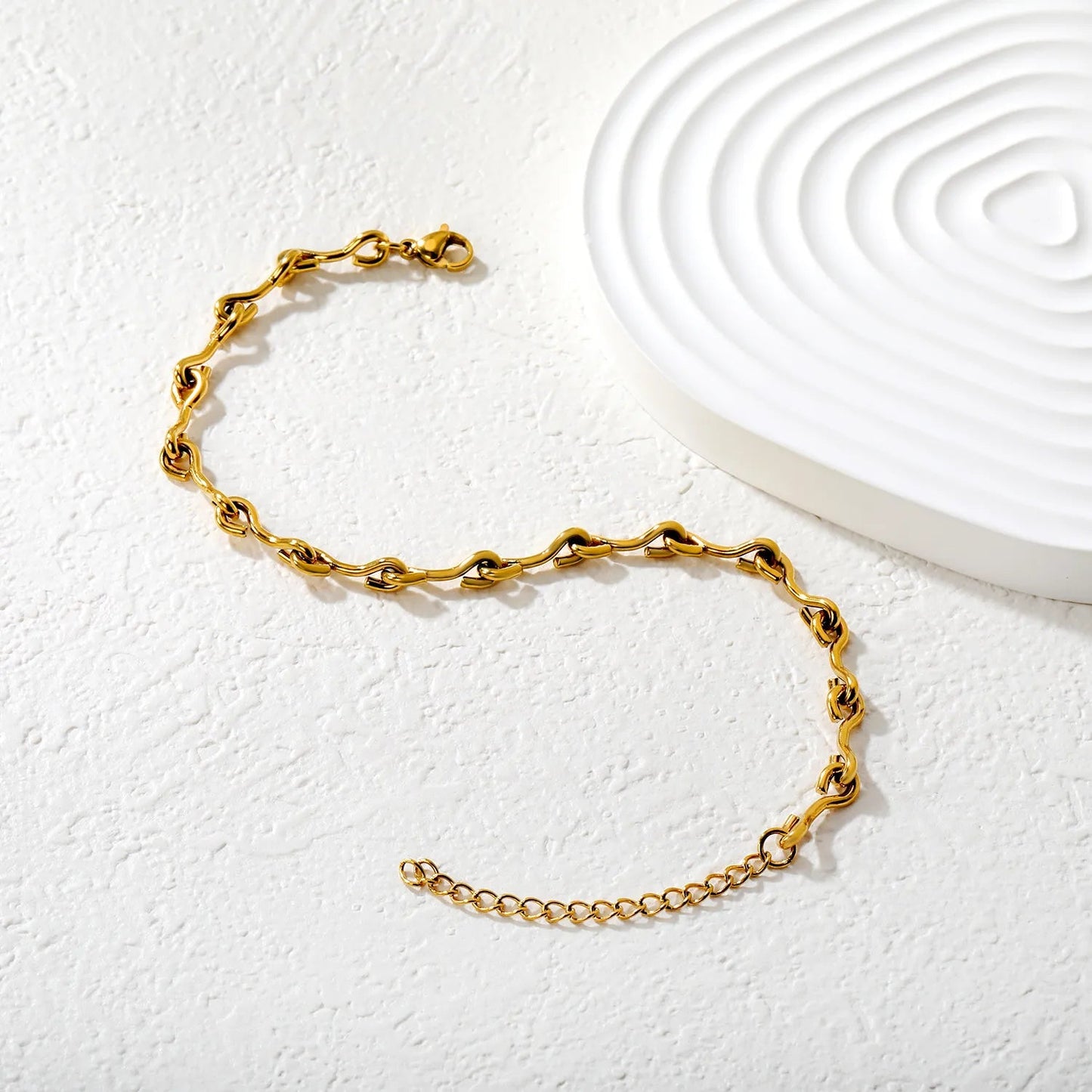 1.6 x 5mm Wire Gold Anklet, 20+5cm Adjustable Length Hypoallergenic Link Chain Anklet for Women Perfect for Daily Wear and Beach Vacation asonjewelry