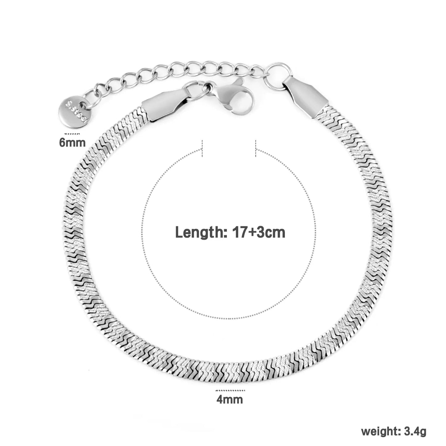 4.00 pieces of flower-shaped blade chain 17+3cm+6mm with round end, brand "Yuanzhi", bracelet, steel color/golden asonjewelry
