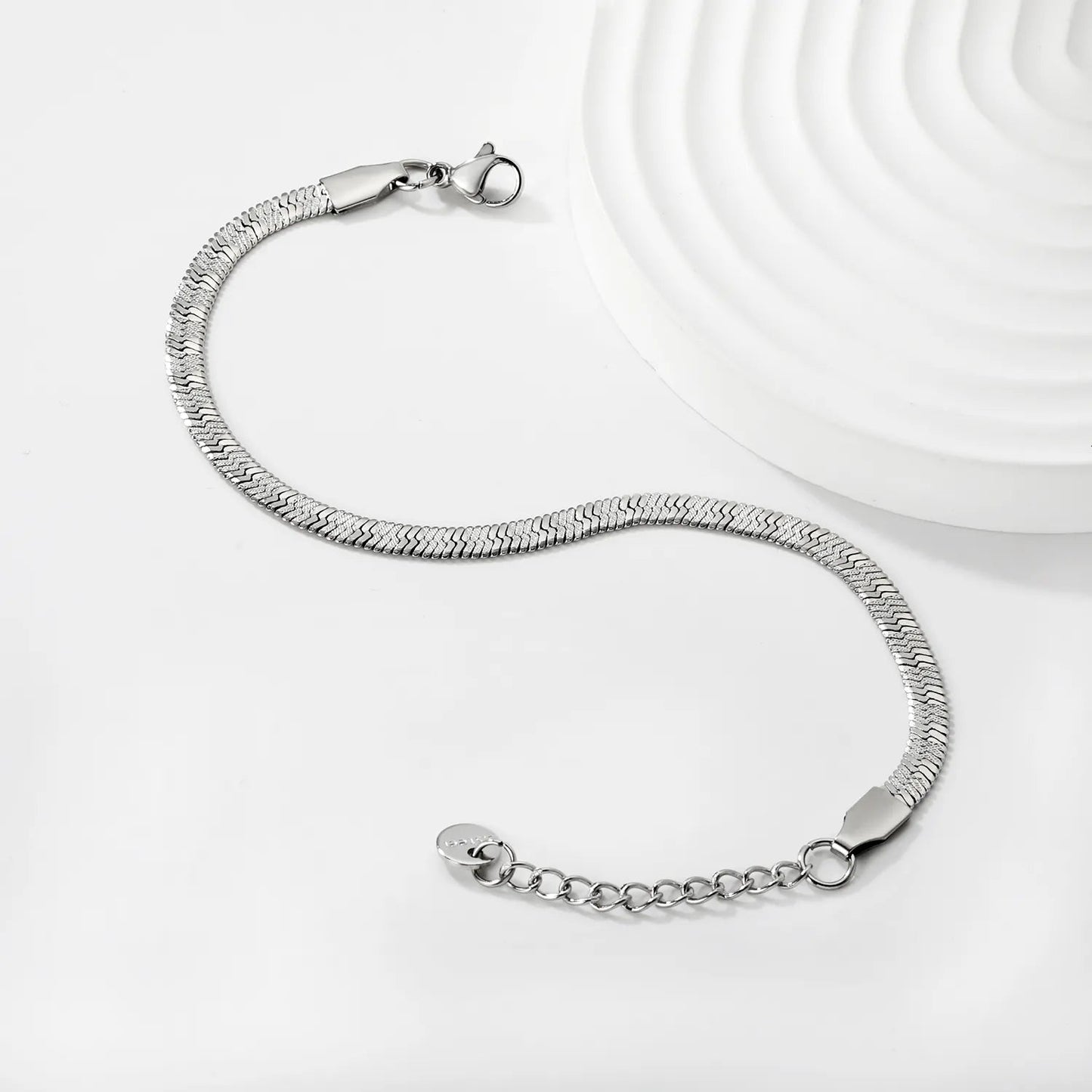 4.00 pieces of flower-shaped blade chain 17+3cm+6mm with round end, brand "Yuanzhi", bracelet, steel color/golden asonjewelry