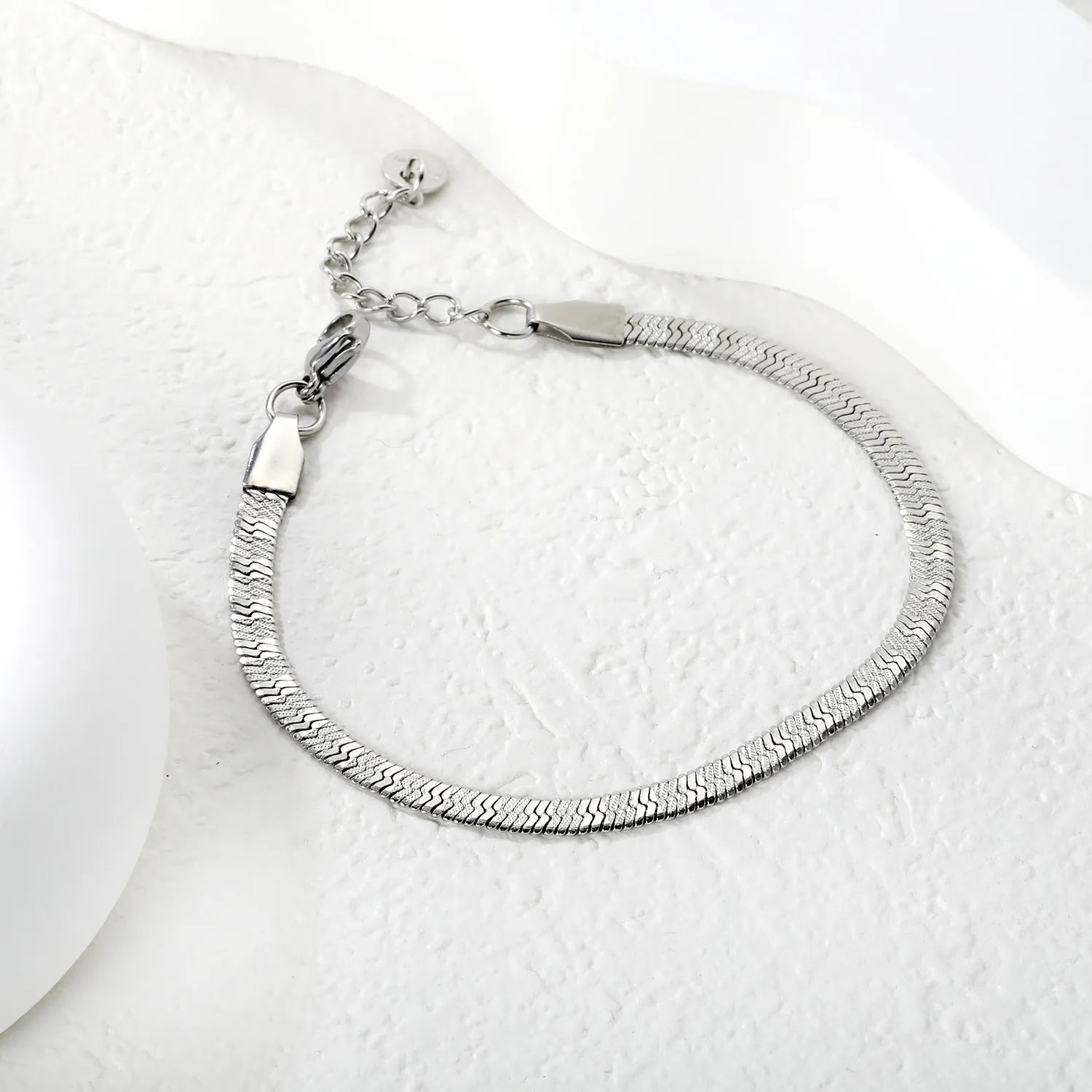 4.00 pieces of flower-shaped blade chain 17+3cm+6mm with round end, brand "Yuanzhi", bracelet, steel color/golden asonjewelry