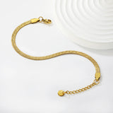 4.0 Snake Pattern Blade Chain 17+3cm+6mm Round Tail Brand Hand Chain Steel/Gold