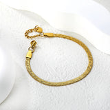 4.0 Snake Pattern Blade Chain 17+3cm+6mm Round Tail Brand Hand Chain Steel/Gold