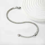 4.0 Snake Pattern Blade Chain 17+3cm+6mm Round Tail Brand Hand Chain Steel/Gold