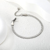 4.0 Snake Pattern Blade Chain 17+3cm+6mm Round Tail Brand Hand Chain Steel/Gold