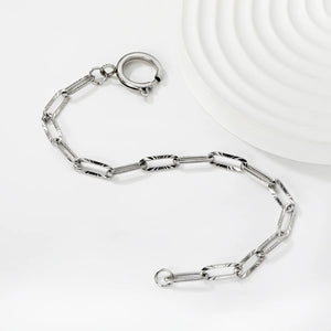 Carpet embossed chain 0.9*4*12mm long cross chain 17cm without spring clasp. Hand chain. Steel color/Golden