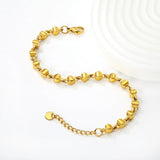Width 5mm, thickness 5mm, special-shaped bead-link chain, 18+3cm+6mm round tail label, bracelet, steel color/golden asonjewelry