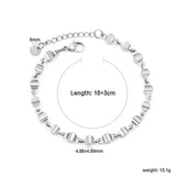 Width 5mm, thickness 5mm, special-shaped bead-link chain, 18+3cm+6mm round tail label, bracelet, steel color/golden asonjewelry