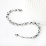Width 5mm, thickness 5mm, special-shaped bead-link chain, 18+3cm+6mm round tail label, bracelet, steel color/golden asonjewelry