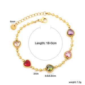 8.6*8.6mm multi-color zirconia beads in five colors, 3mm bead necklace, 18+3cm+6mm round pendant, bracelet, gold