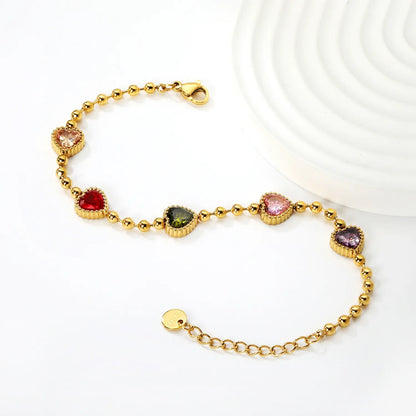 8.6*8.6mm multi-color zirconia beads in five colors, 3mm bead necklace, 18+3cm+6mm round pendant, bracelet, gold asonjewelry
