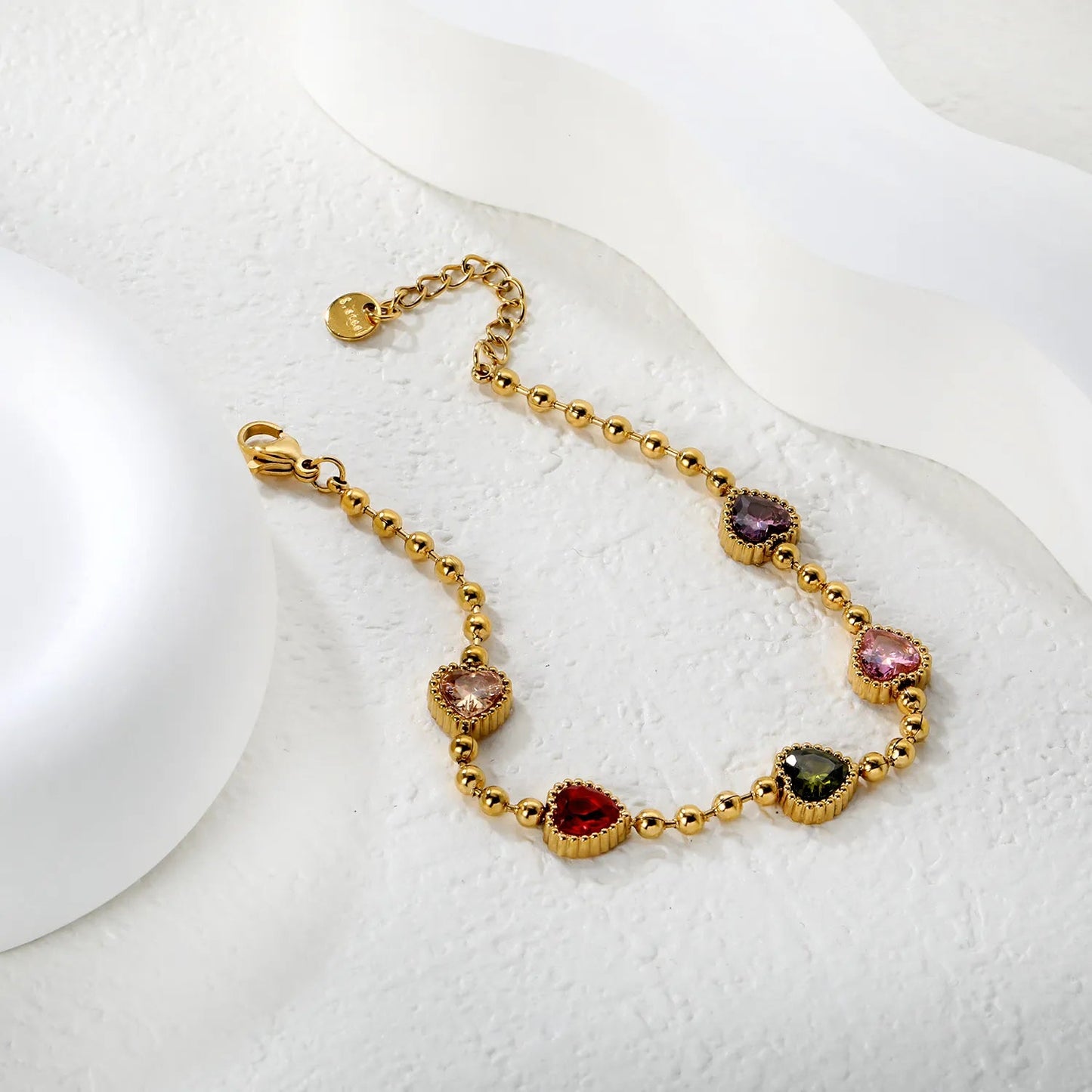 8.6*8.6mm multi-color zirconia beads in five colors, 3mm bead necklace, 18+3cm+6mm round pendant, bracelet, gold asonjewelry