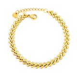 Width: 5.8mm, Thickness: 2.1mm, Heart-shaped twisted chain, 17+3cm+6mm round tail, Brand: Label, Hand chain, Steel color/Golden