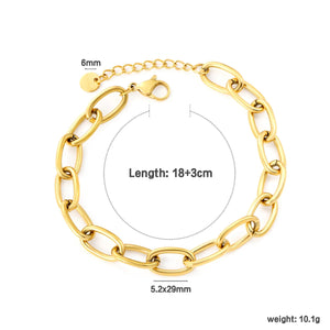 5.2 * 29mm chain accessory 0.3 cross chain 18 + 3cm + 6mm round tail brand bracelet gold asonjewelry