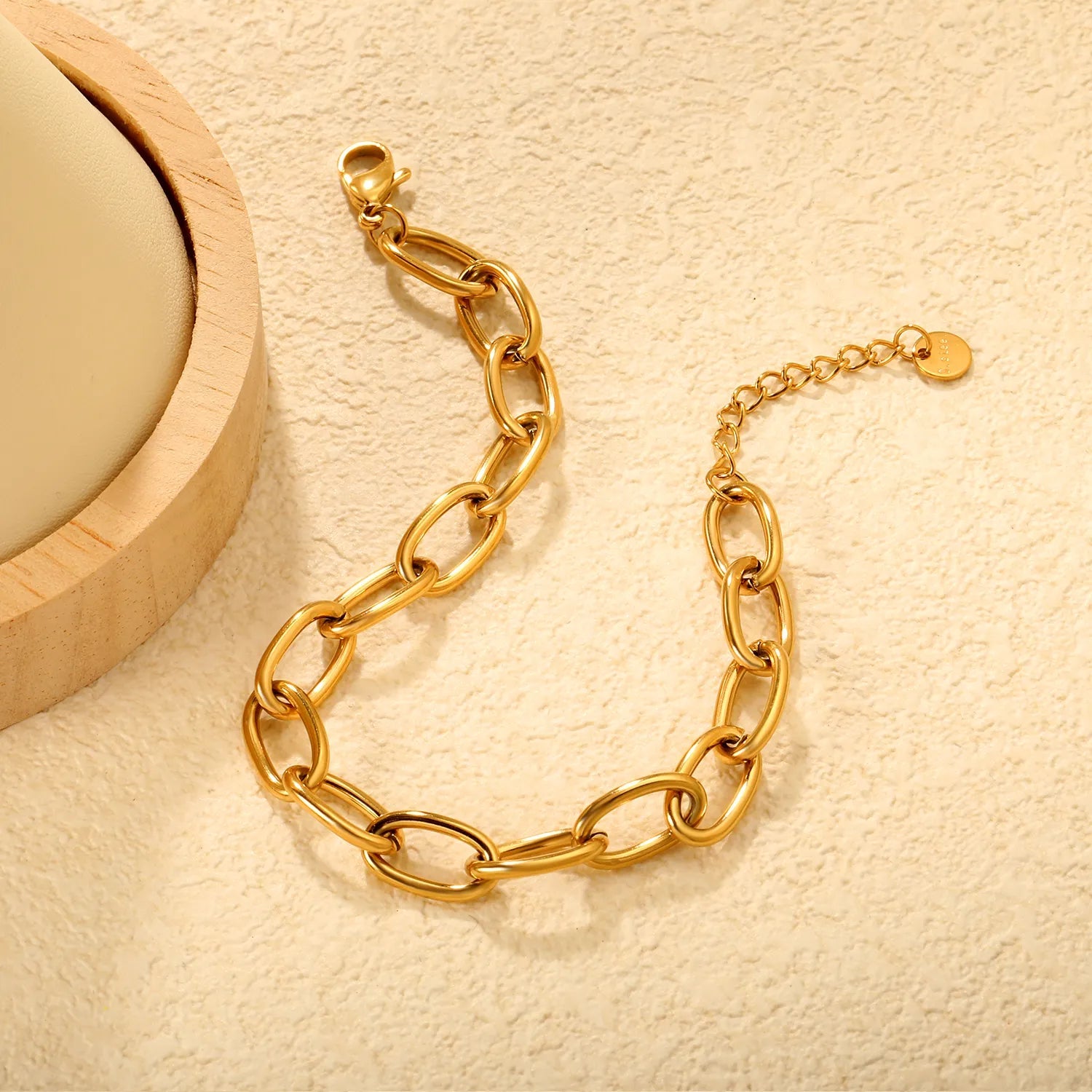 5.2 * 29mm chain accessory 0.3 cross chain 18 + 3cm + 6mm round tail brand bracelet gold asonjewelry