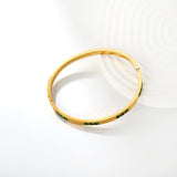 Width 14mm, inner diameter 60mm, irregular smooth textured wave silk satin bracelet, gold color asonjewelry