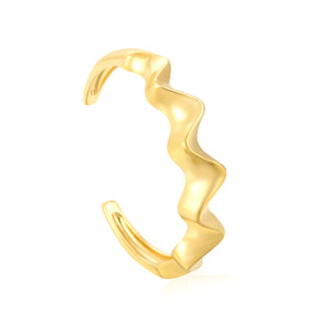 Width 14mm, inner diameter 60mm, irregular smooth textured wave silk satin bracelet, gold color