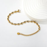 17 pieces of 4mm round-shaped jewelry with a 16+5CM + 6mm round tail design. Hand chain. Golden color asonjewelry