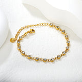 17 pieces of 4mm round-shaped jewelry with a 16+5CM + 6mm round tail design. Hand chain. Golden color asonjewelry