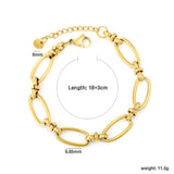 Width: 9.65mm, Thickness: 2mm, Length of Cross Chain: 18+3cm+6mm, Round Tail Design, Bracelet, Steel Color/Golden asonjewelry