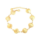 12*12.9mm 8 hollow shell accessories 18+3cm+6mm round tail brand bracelet steel color gold
