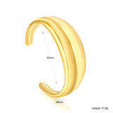 Bracelet Steel & Gold Open Bangle Versatile Basic Style - Asonjewelry