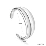 Bracelet Steel & Gold Open Bangle Versatile Basic Style - Asonjewelry