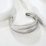 Bracelet Steel & Gold Open Bangle Versatile Basic Style - Asonjewelry