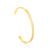 Open Bangle Gold Width 3mm Inner Diameter 58mm Technique: Cut + Full Polish + CNC Stone Setting