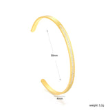 Open Bangle Gold Width 3mm Inner Diameter 58mm Technique: Cut + Full Polish + CNC Stone Setting - Asonjewelry