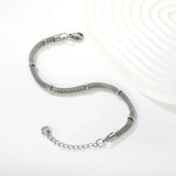 Bracelet Width: 3.3mm Length: 17cm + 3cm + 6mm round pendant Steel-tone gold - Asonjewelry