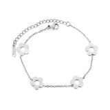 (LPB22201S Matching Style) Four Openwork Polished Five-Petaled Flower Bracelet Steel Gray & Gold - Asonjewelry