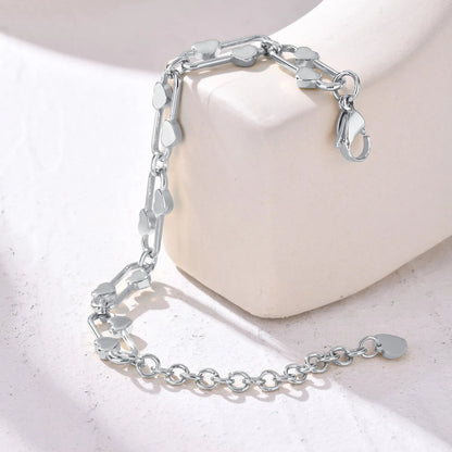 21*10mm Heart-Shaped Buckle Bracelet Steel/Gold/Two-Tone 16+5cm + 7.6mm 3D Heart-Shaped Tag asonjewelry