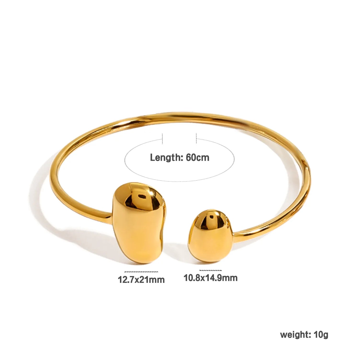 Waterdrop Bracelet Steel/Gold 2.5mm Wire Diameter 60cm Accessories: 13x21mm + 11x15mm