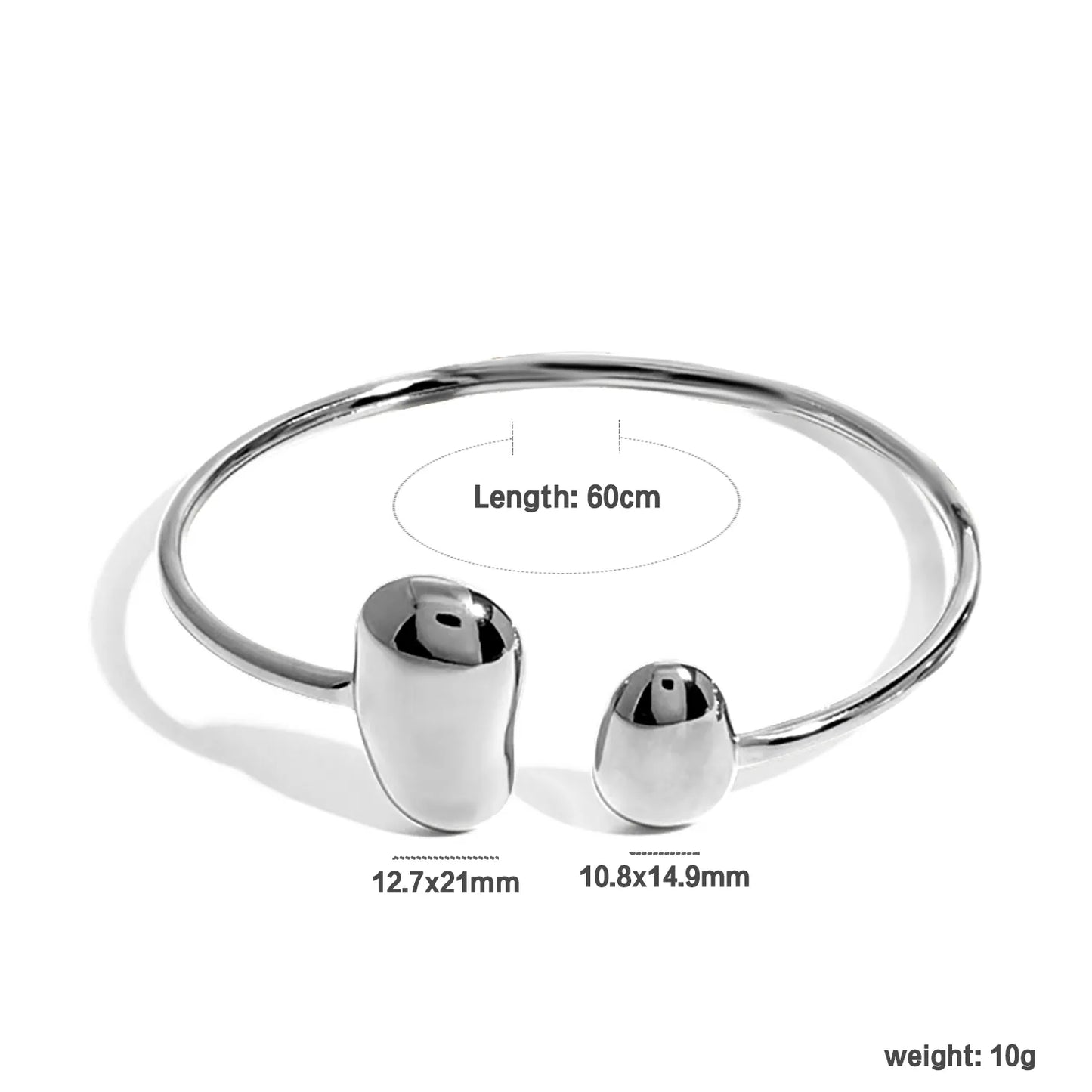 Waterdrop Bracelet Steel/Gold 2.5mm Wire Diameter 60cm Accessories: 13x21mm + 11x15mm