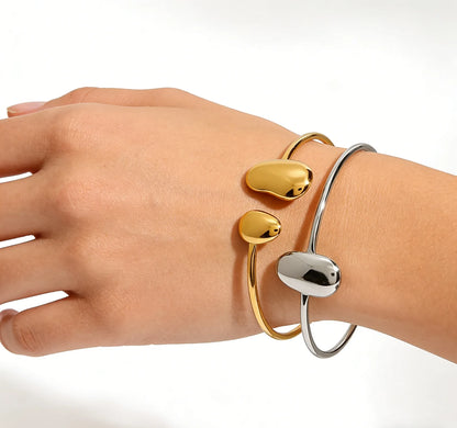 Waterdrop Bracelet Steel/Gold 2.5mm Wire Diameter 60cm Accessories: 13x21mm + 11x15mm