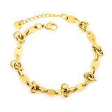 Width: 5.5mm, Thickness: 1.2mm, Smooth surface bead chain, 18+3cm+6mm round tail brand, bracelet, steel color/golden