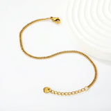 Width: 2.3mm, Thickness: 1.2mm. Double-bead chain, 17+3cm+6mm in length. Round tail style bracelet. Steel color/Gold. asonjewelry