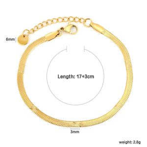 3.0 Pressure Sunflower Blade Chain 17 + 3cm + 6mm Round Tail Brand Hand Chain Steel/Gold asonjewelry