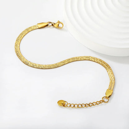 4.0 Water Jet Blade Chain 17 + 3cm + 6mm Round Tail Brand Hand Chain Steel/Gold asonjewelry