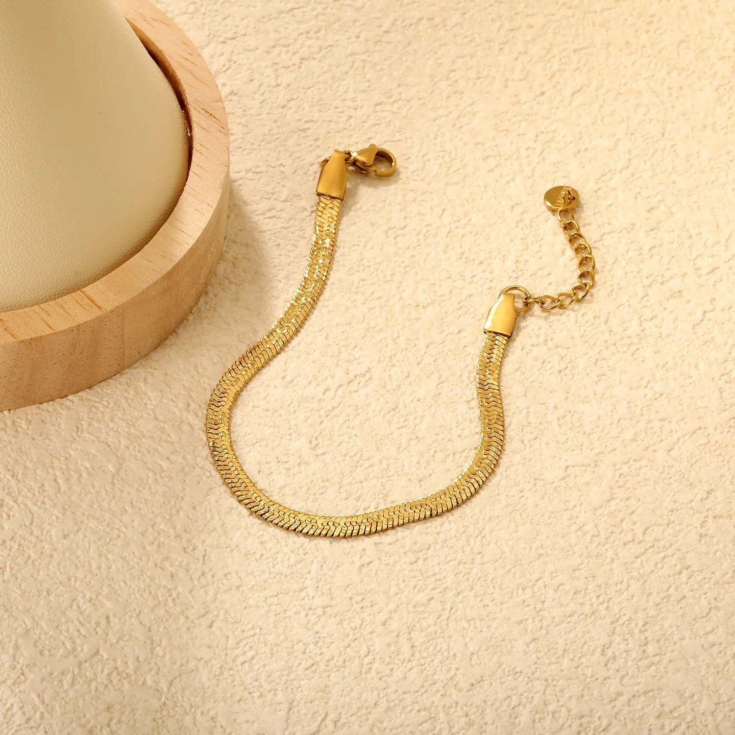 4.0 Water Jet Blade Chain 17 + 3cm + 6mm Round Tail Brand Hand Chain Steel/Gold asonjewelry