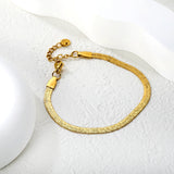 4.0 Water Jet Blade Chain 17 + 3cm + 6mm Round Tail Brand Hand Chain Steel/Gold